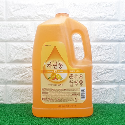 엘지 자연퐁 주방세제 비린내 걱정없는 오렌지 3.04L  / 대용량 / 업소용